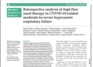 Retrospective analysis of high flow nasal therapy in COVID-19-related moderate-to-severe hypoxaemic respiratory failure