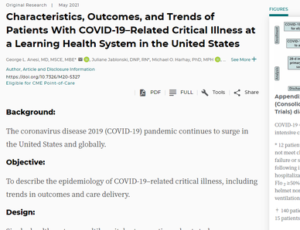 Characteristics, Outcomes, and Trends of Patients With COVID-19–Related Critical Illness at a Learning Health System in the United States