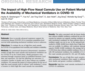 The Impact of High-Flow Nasal Cannula Use on Patient Mortality and the Availability of Mechanical Ventilators in COVID-19
